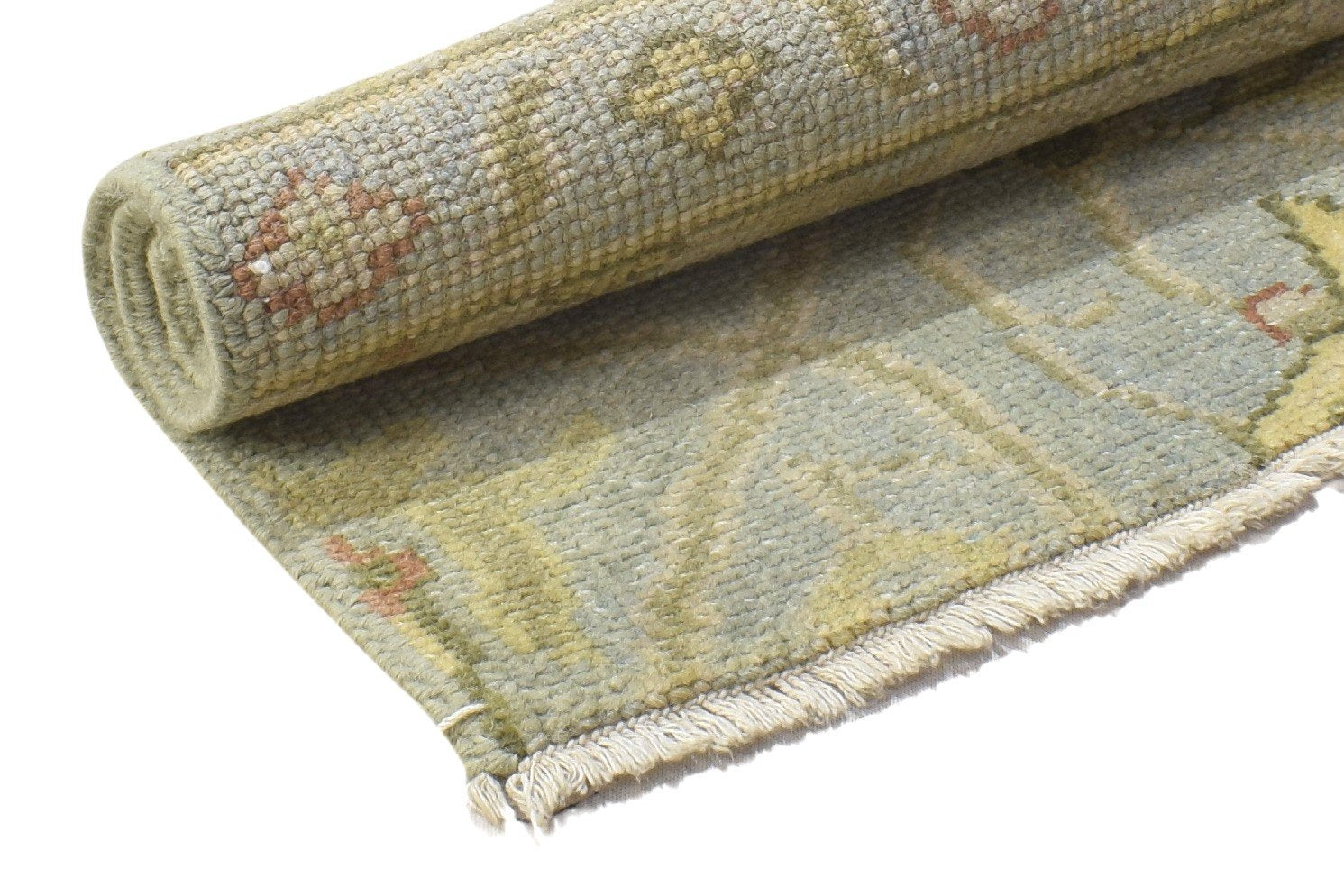 Blue Wool Rug 2' X 2' Persian Hand Knotted Oushak Oriental Small Carpet 7864117428373