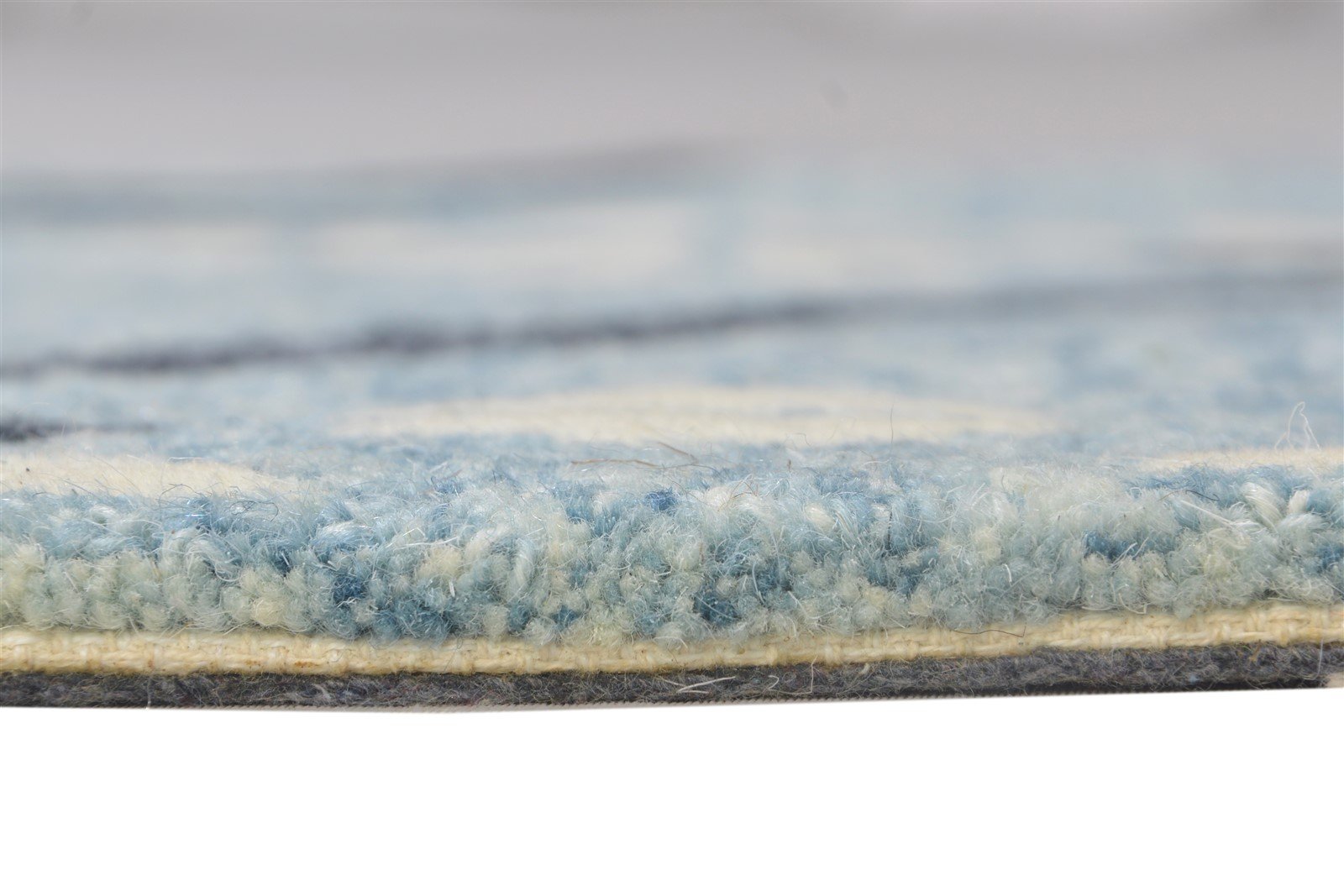 Blue Wool Rug 2' X 3' Modern Hand Tufted French Trellis Small Carpet 7864136007829