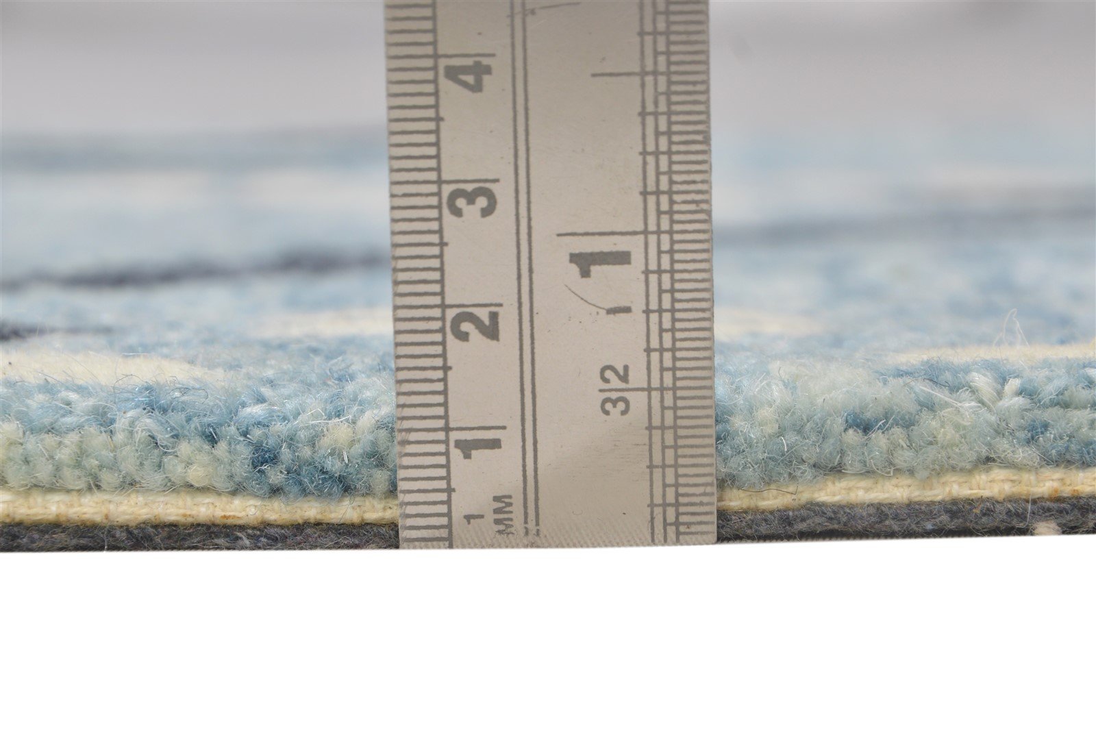 Blue Wool Rug 2' X 3' Modern Hand Tufted French Trellis Small Carpet 7864136007829