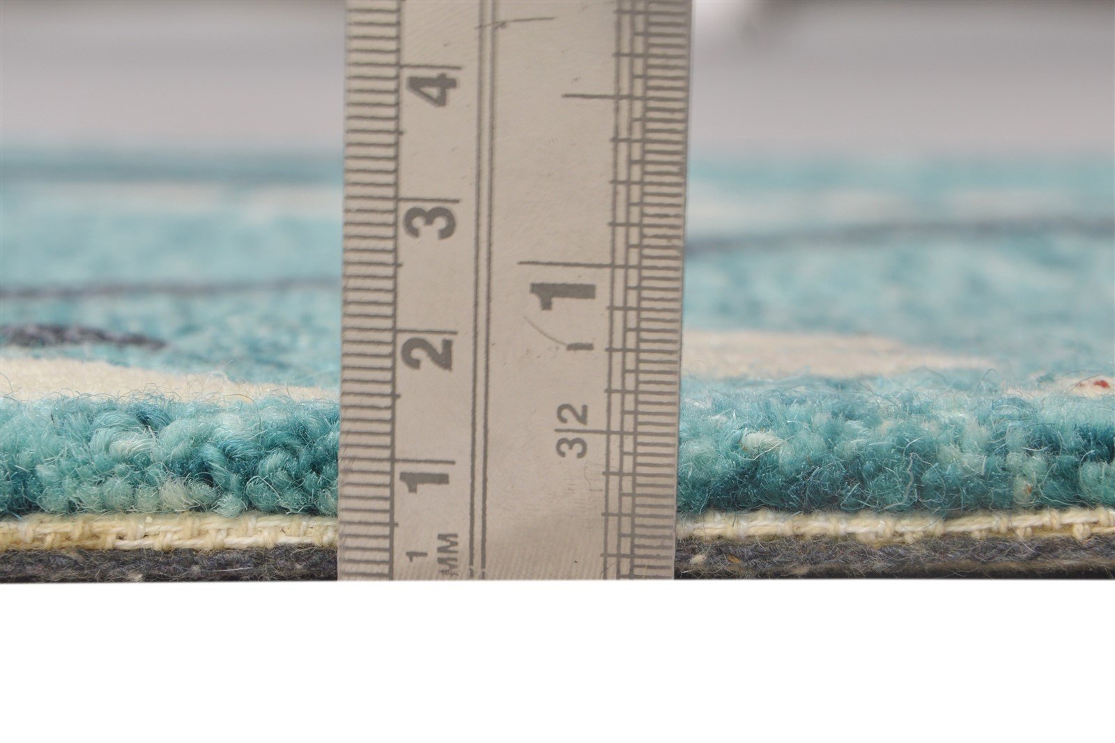 Blue Wool Rug 2' X 3' Modern Hand Tufted French Trellis Small Carpet 7864137646229