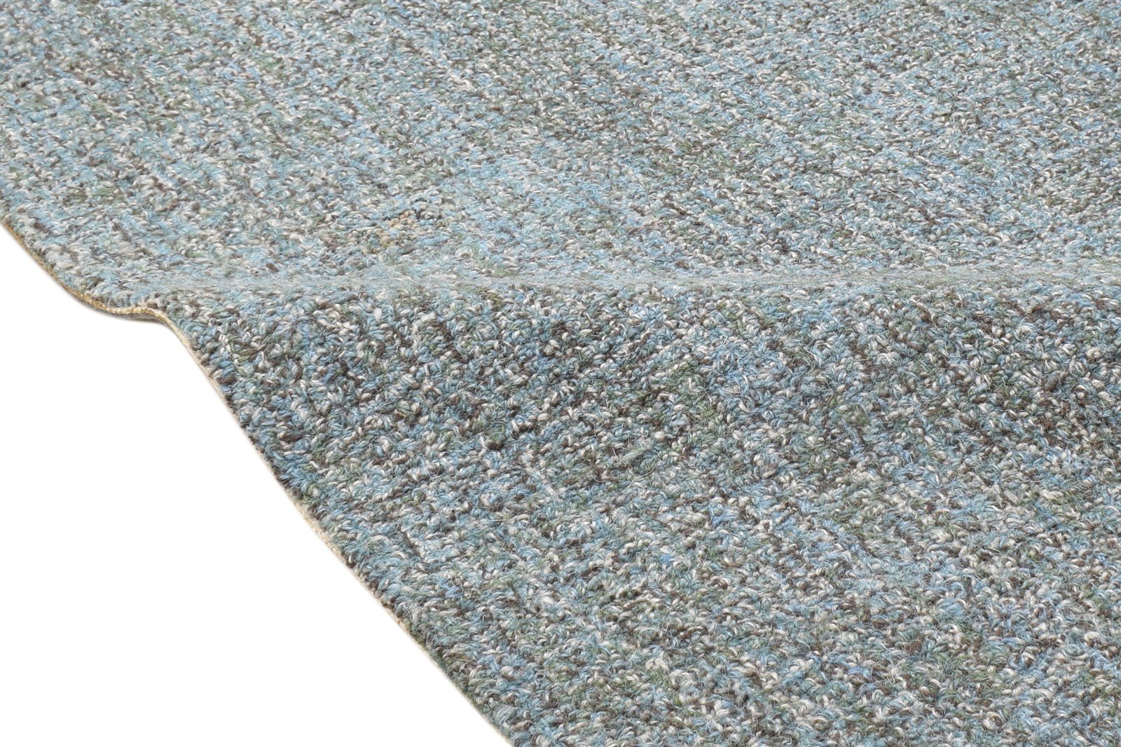 Blue Wool Rug 2' X 3' Modern Hand Tufted Scandinavian Solid Small Carpet 7864140267669