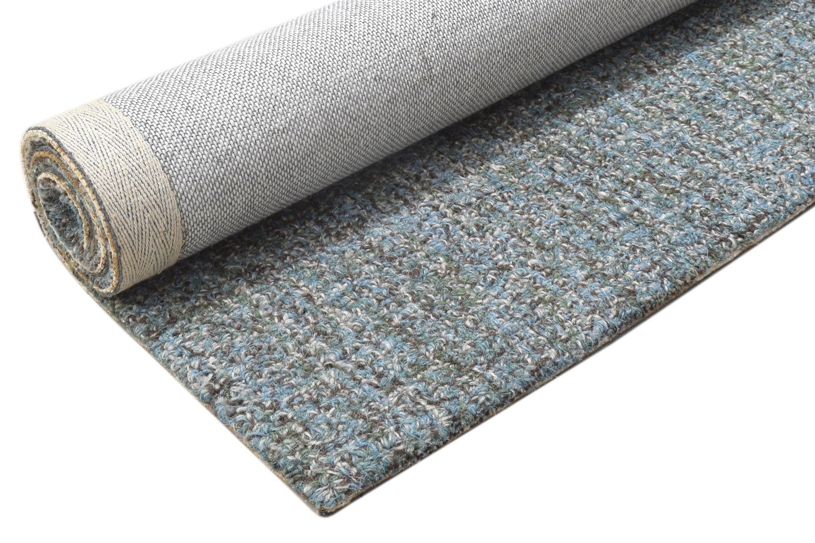 Blue Wool Rug 2' X 3' Modern Hand Tufted Scandinavian Solid Small Carpet 7864140267669