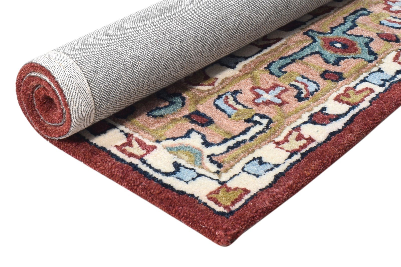 Blue Wool Rug 2' X 3' Persian Hand Tufted Heriz-Indian Oriental Small Carpet 7865179668629