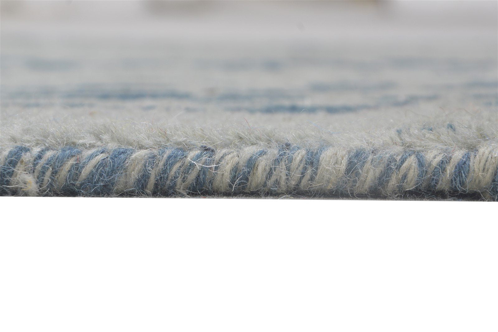 Rafaelia Blue Wool Rug 3' X 10' Modern Hand Knotted Bohemian Abstract Runner 7864314986645