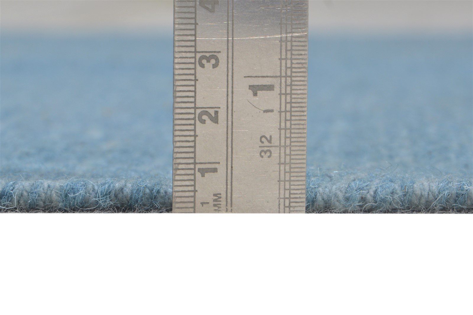 Blue Wool Rug 3' X 6' Modern Dhurrie Scandinavian Solid Small Carpet 7865169805461