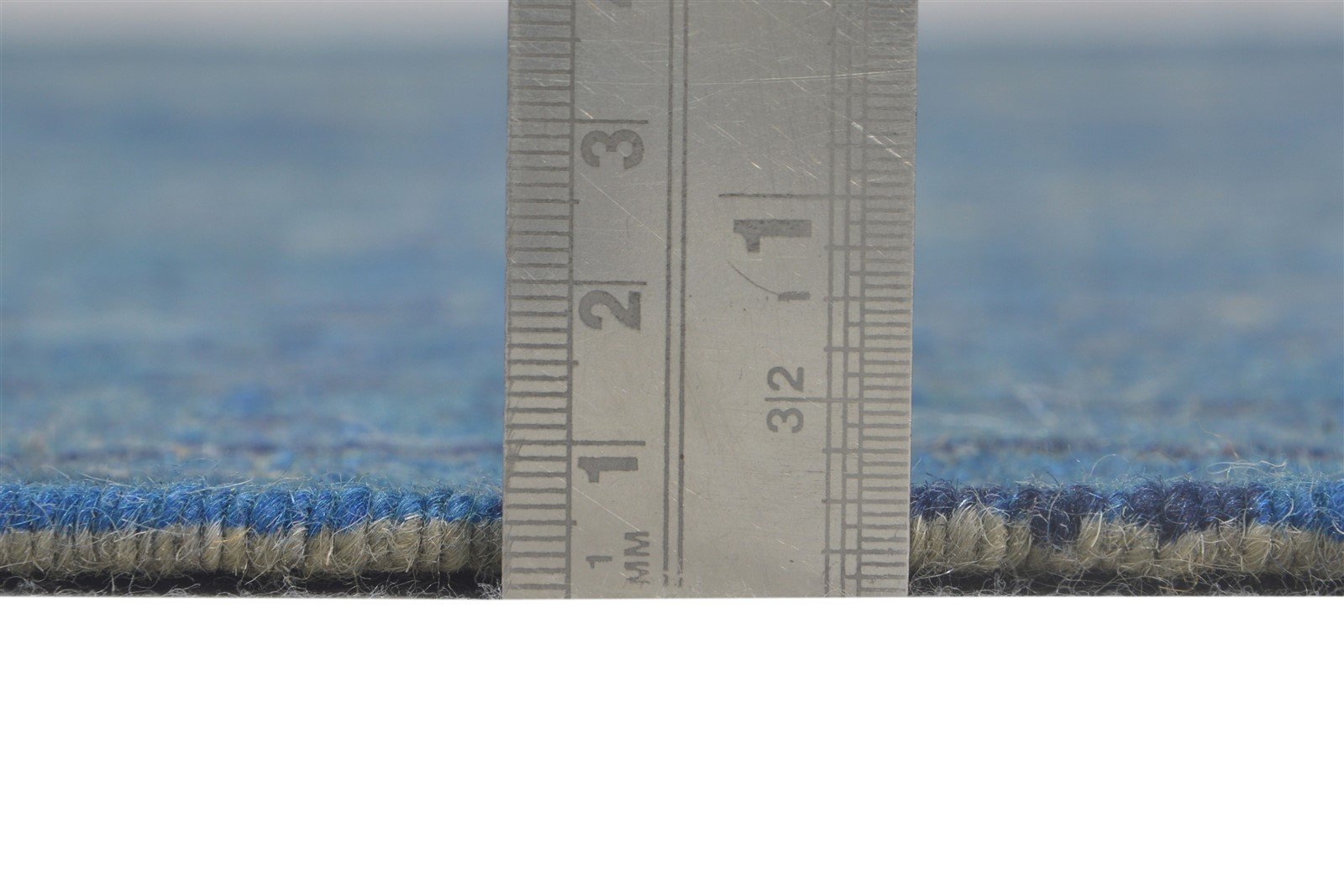 Blue Wool Rug 4' X 6' Modern Dhurrie American Abstract Room Size Carpet 7865166626965