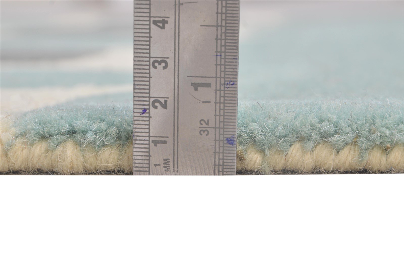 Blue Wool Rug 4' X 6' Modern Hand Tufted Moroccan Geometric Room Size Carpet 7864292507797