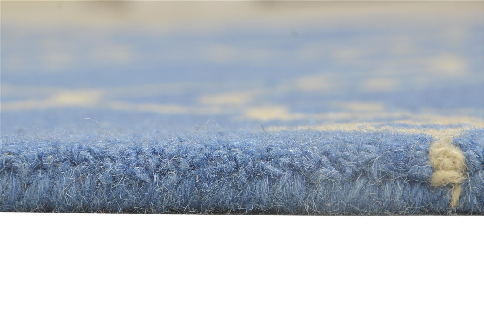 Blue Wool Rug 4' X 6' Modern Hand Tufted Moroccan Trellis Room Size Carpet 7864297324693