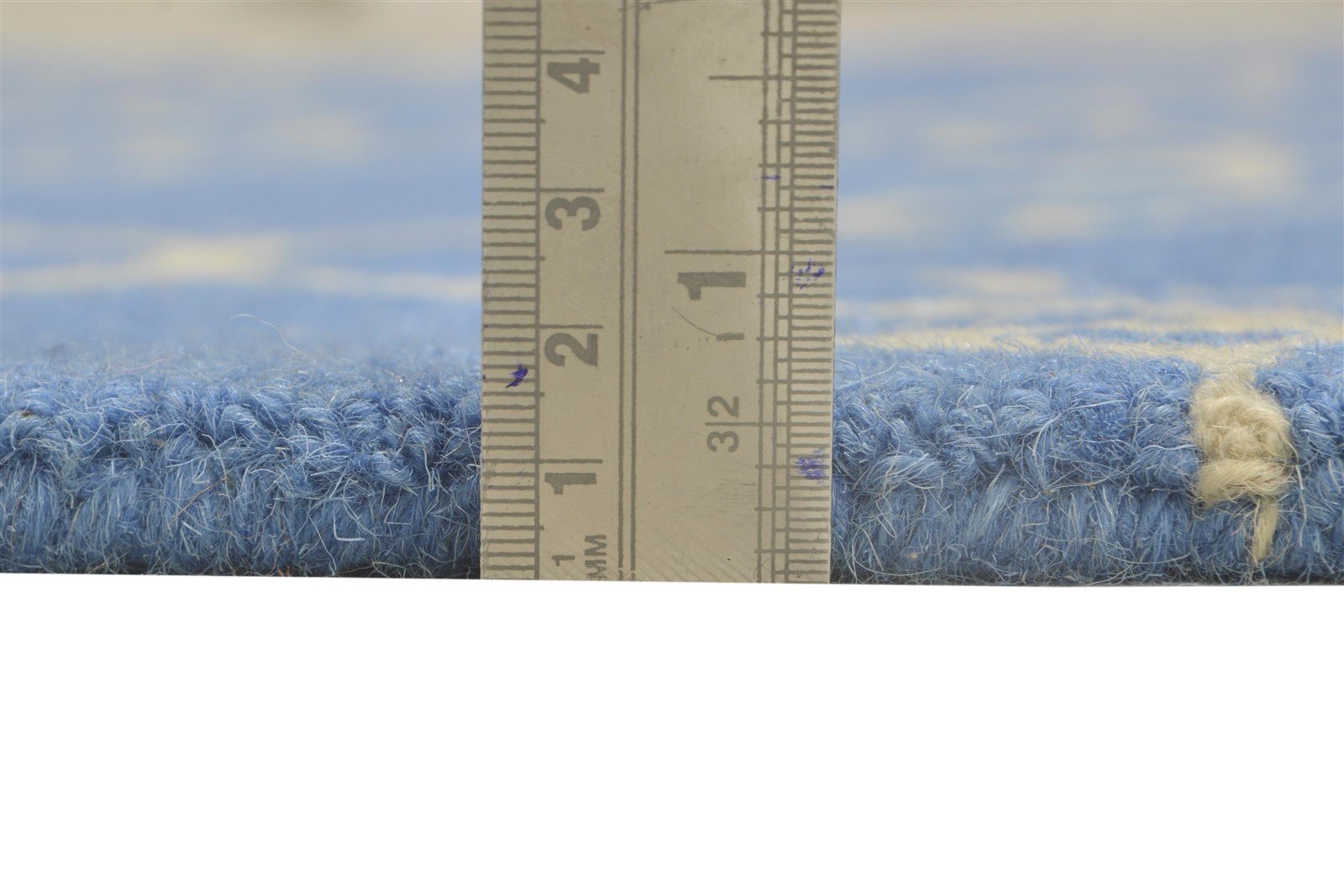 Blue Wool Rug 4' X 6' Modern Hand Tufted Moroccan Trellis Room Size Carpet 7864297324693