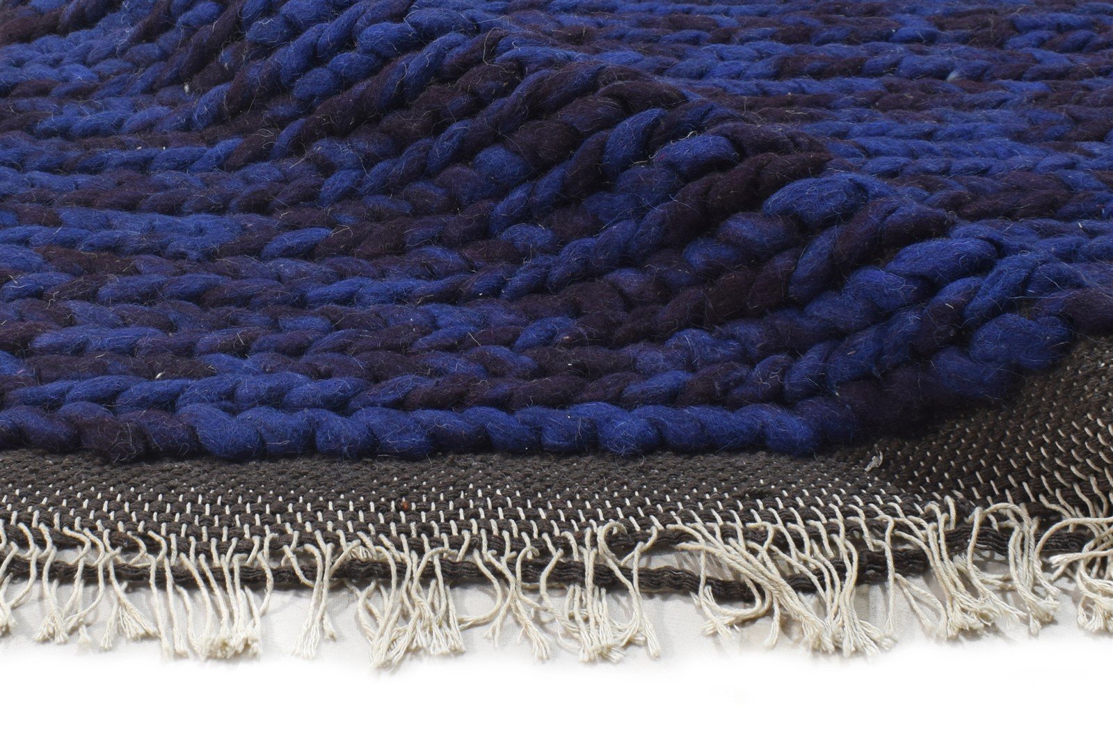 Fiona Blue Wool Rug 4' X 6' Modern Hand Woven Bohemian Abstract 7865072681109