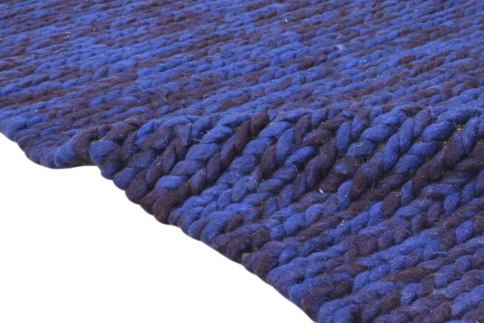 Fiona Blue Wool Rug 4' X 6' Modern Hand Woven Bohemian Abstract 7865072681109