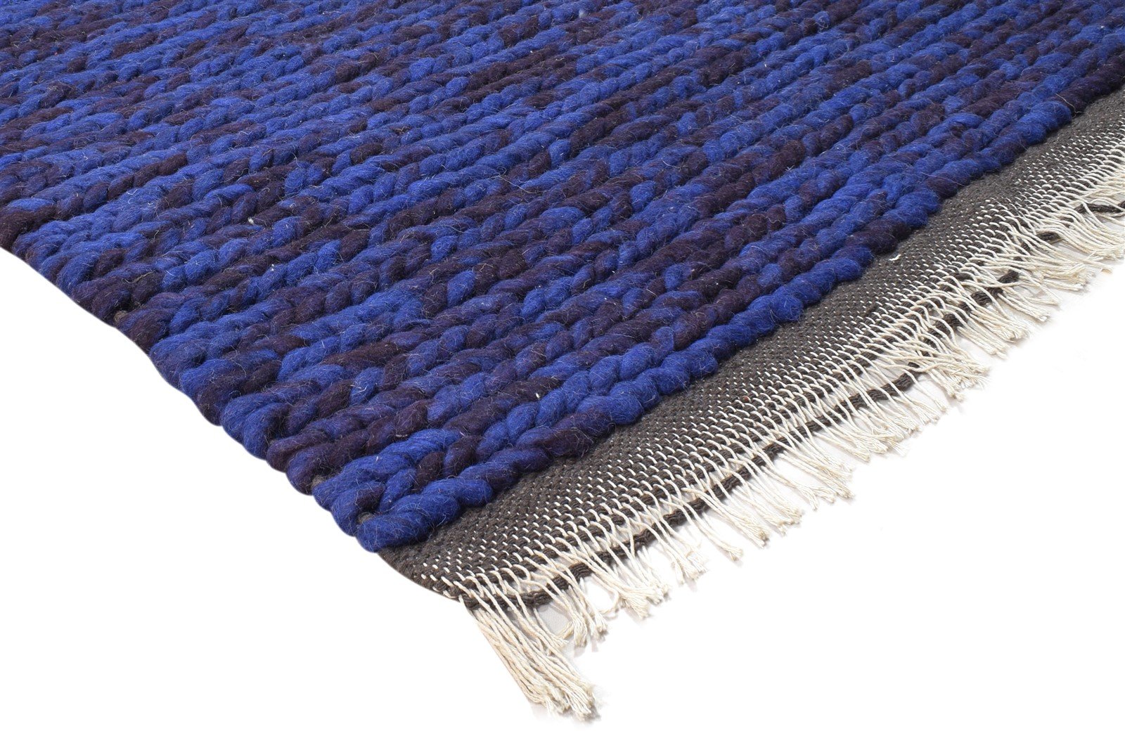 Fiona Blue Wool Rug 4' X 6' Modern Hand Woven Bohemian Abstract 7865072681109