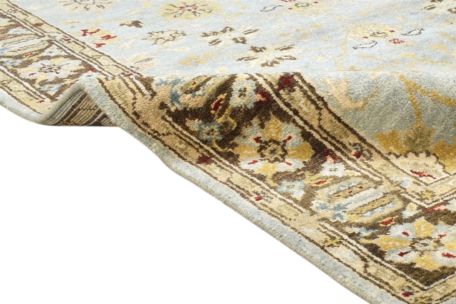 Blue Wool Rug 4' X 6' Persian Hand Knotted Oushak Oriental Room Size Carpet 7865108660373