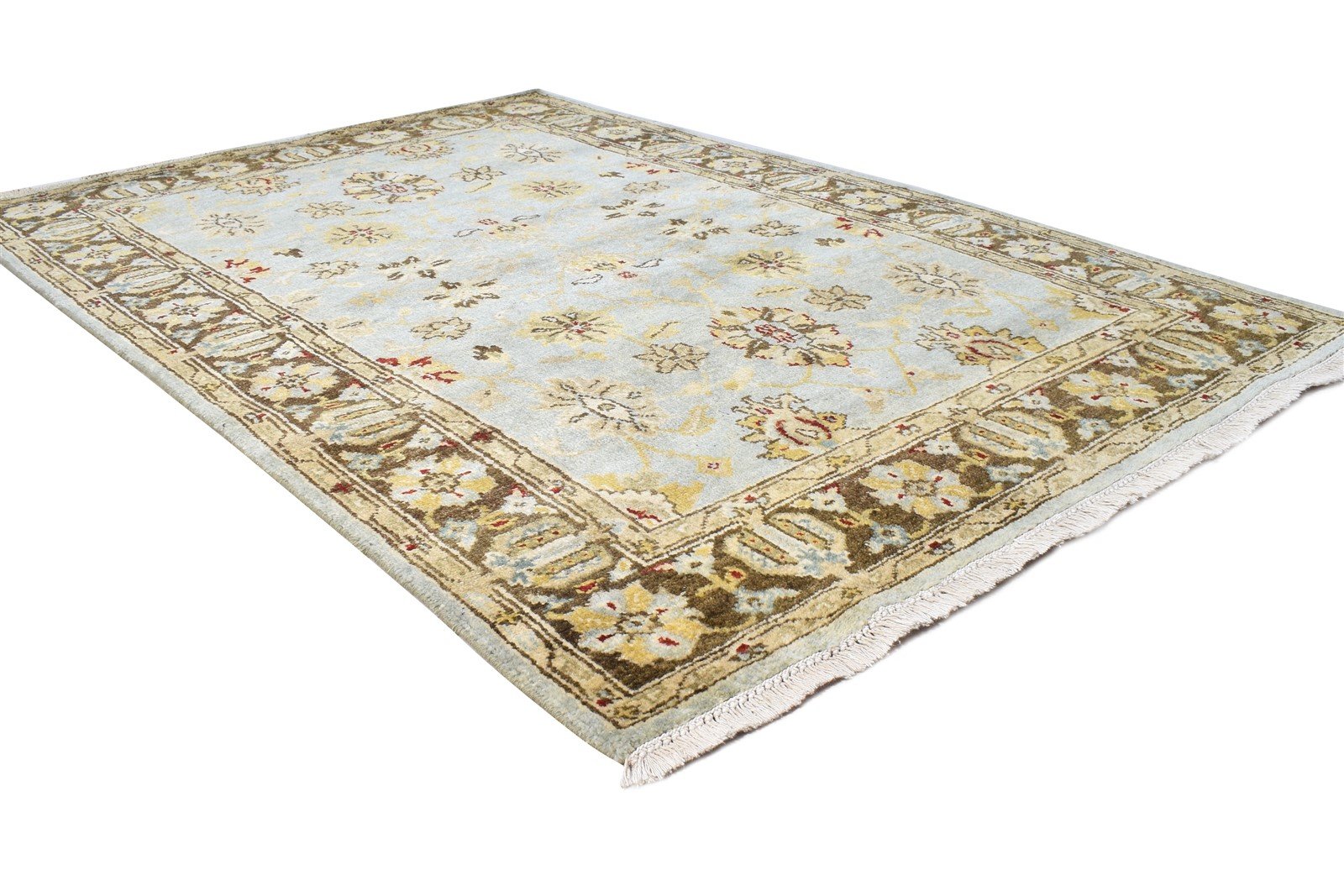 Blue Wool Rug 4' X 6' Persian Hand Knotted Oushak Oriental Room Size Carpet 7865108660373