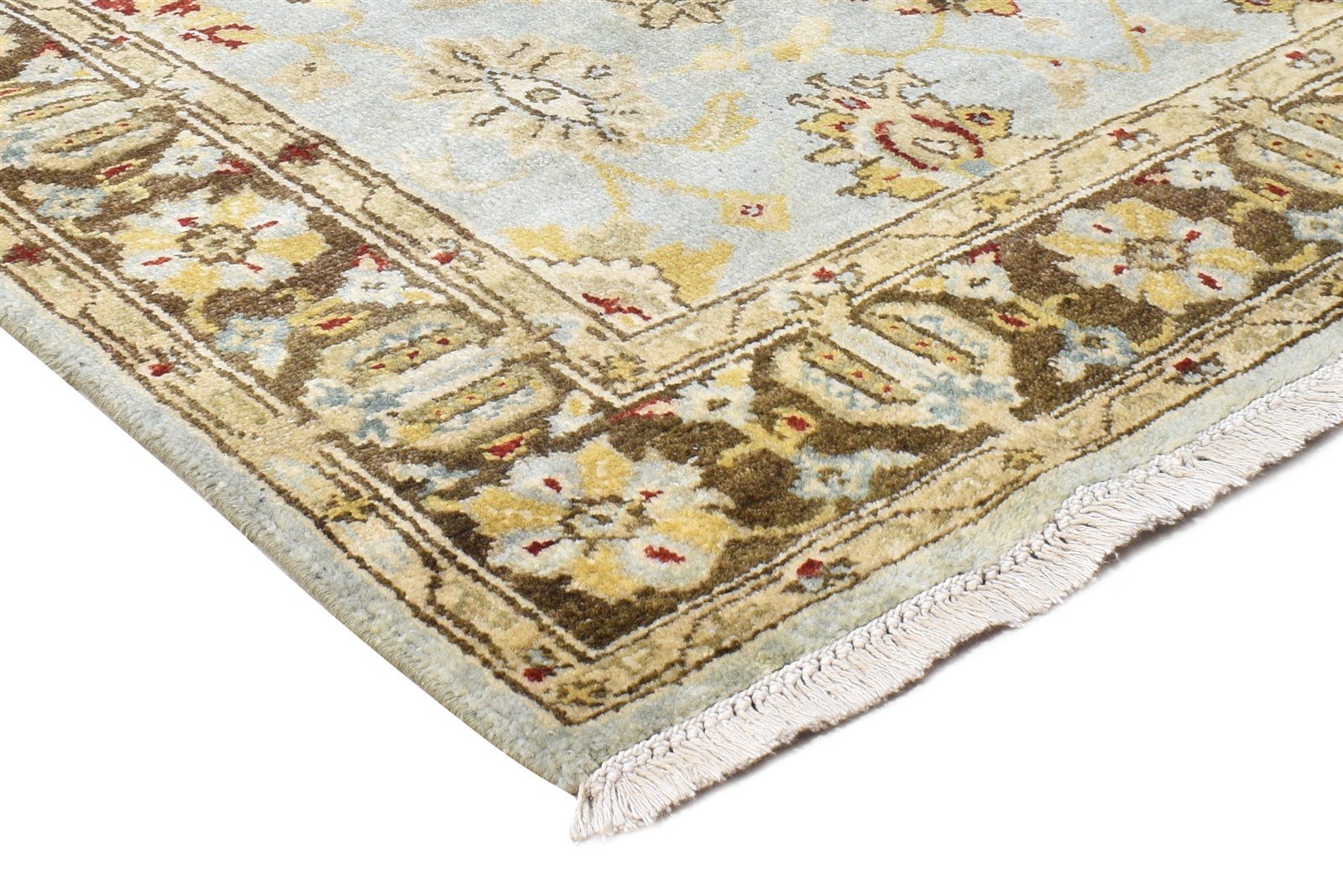 Blue Wool Rug 4' X 6' Persian Hand Knotted Oushak Oriental Room Size Carpet 7865108660373