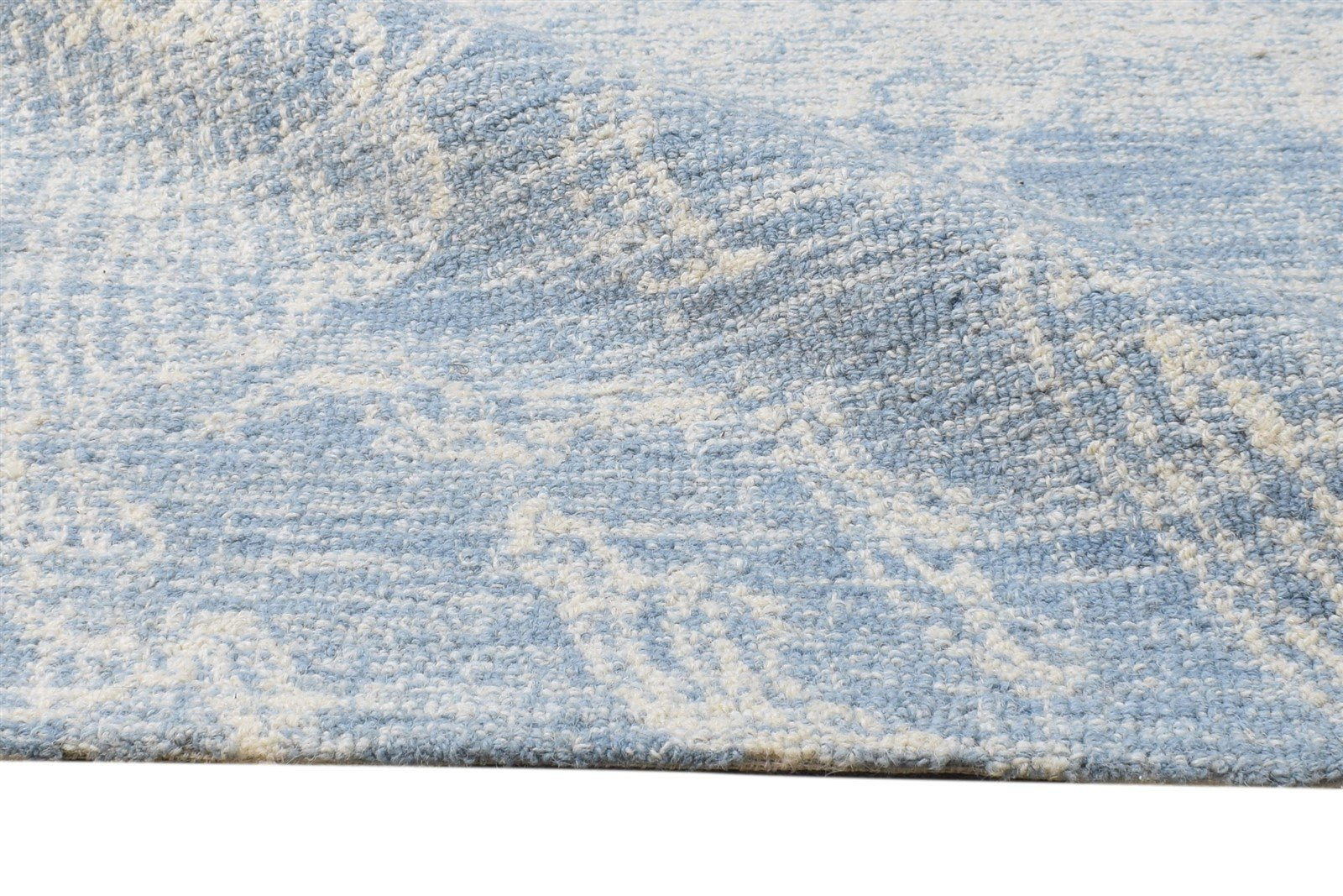 Blue Wool Rug 5' X 8' Modern Hand Tufted Scandinavian Abstract Room Size Carpet 7865112494229