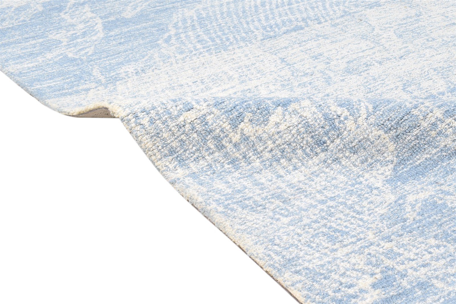 Blue Wool Rug 5' X 8' Modern Hand Tufted Scandinavian Abstract Room Size Carpet 7865112494229