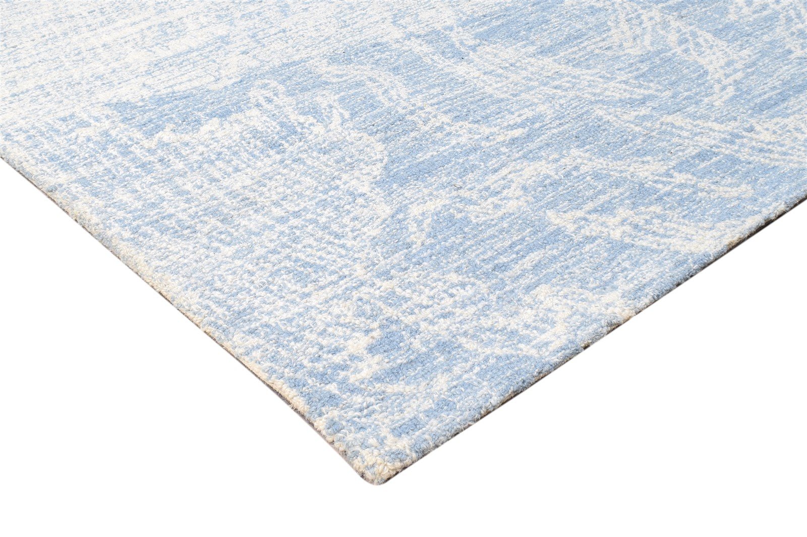 Blue Wool Rug 5' X 8' Modern Hand Tufted Scandinavian Abstract Room Size Carpet 7865112494229
