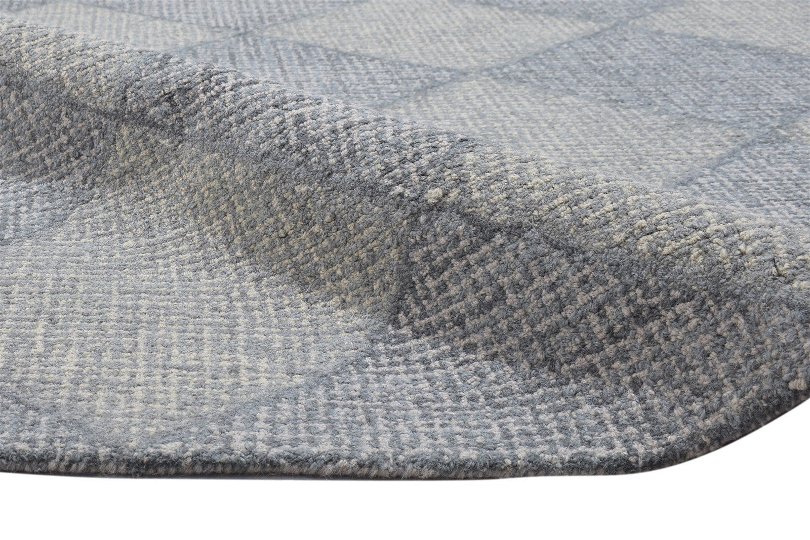 Blue Wool Rug 5' X 8' Modern Hand Tufted Scandinavian Diamond Room Size Carpet 7864096522389