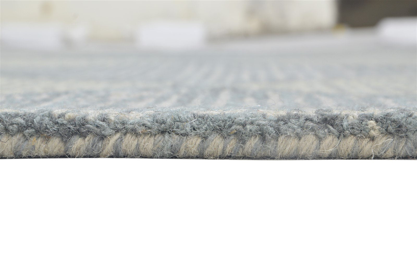 Blue Wool Rug 5' X 8' Modern Hand Tufted Scandinavian Diamond Room Size Carpet 7864096522389