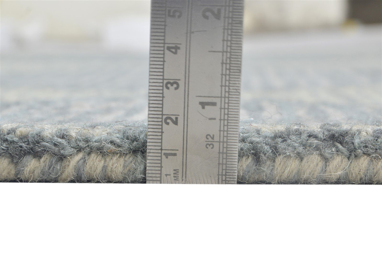 Blue Wool Rug 5' X 8' Modern Hand Tufted Scandinavian Diamond Room Size Carpet 7864096522389