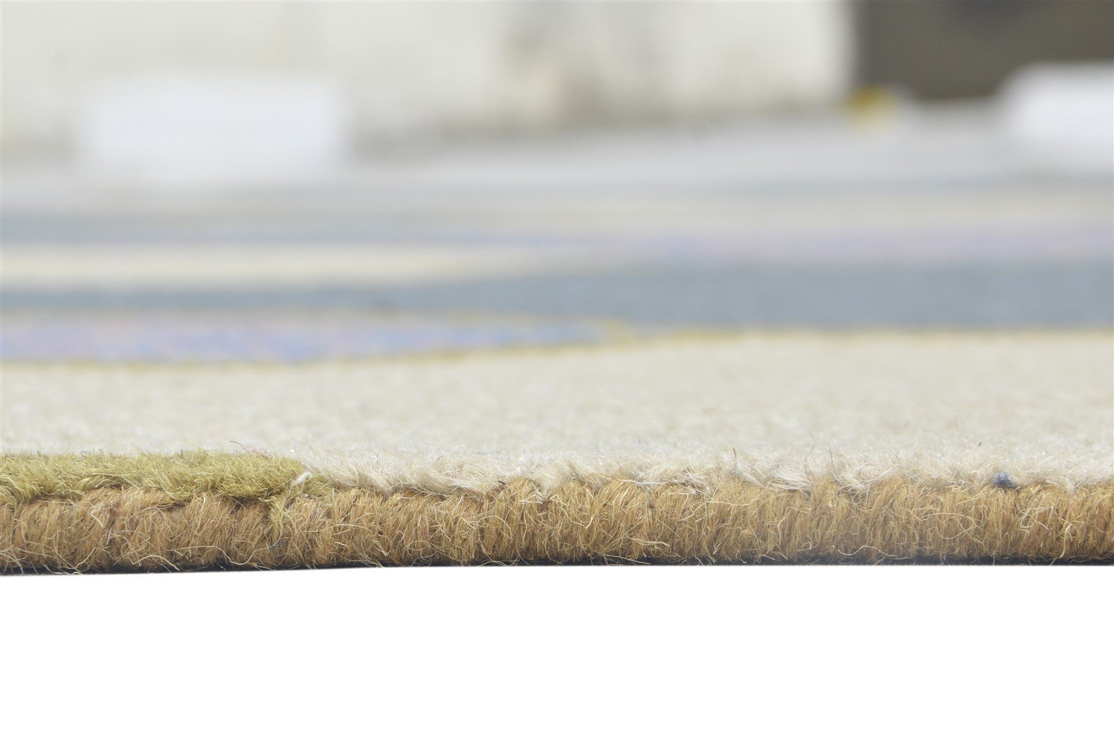 Blue Wool Rug 5' X 8' Modern Hand Tufted Scandinavian Trellis Room Size Carpet 7864096751765