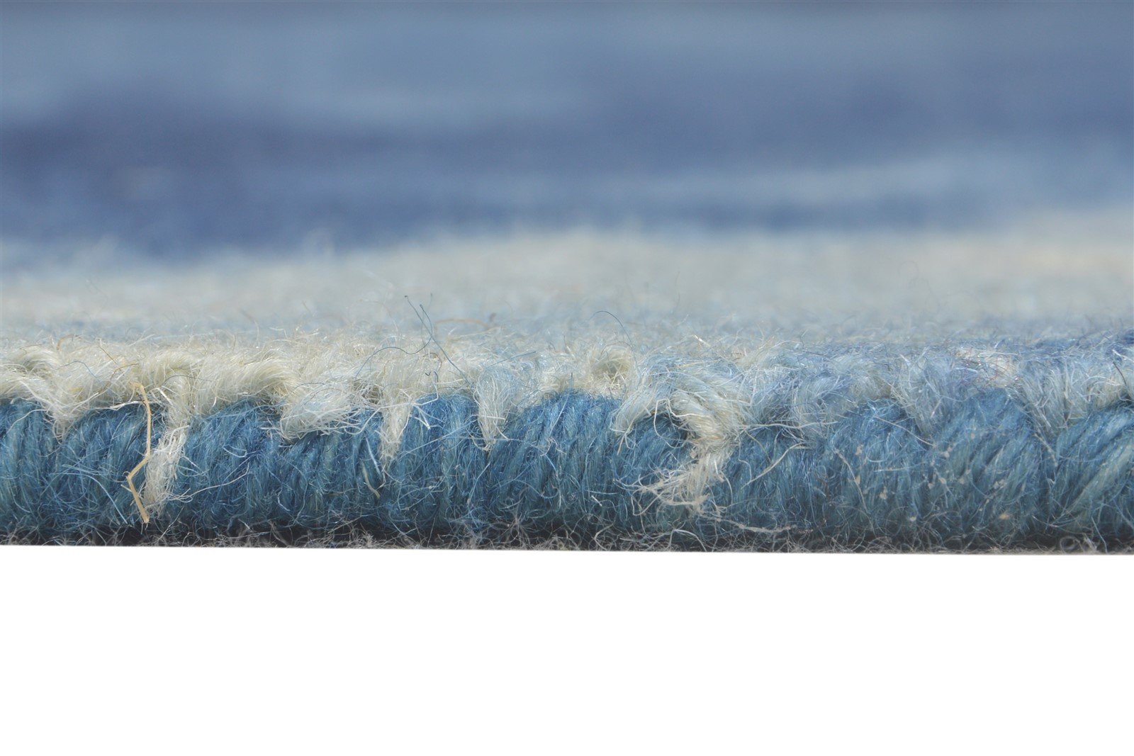 Blue Wool Rug 5' X 8' Modern Hand Tufted Shibori Tie Dye Room Size Carpet 7865203064981