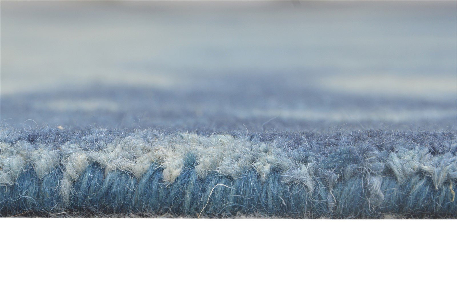 Blue Wool Rug 5' X 8' Modern Hand Tufted Shibori Tie Dye Room Size Carpet 7865204408469