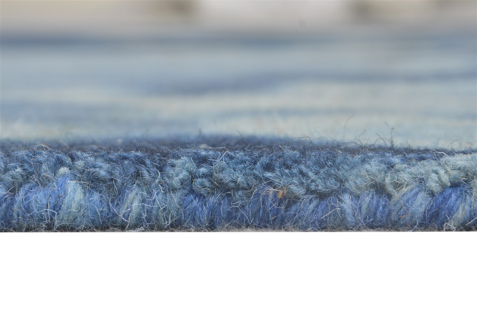 Blue Wool Rug 5' X 8' Modern Hand Tufted Shibori Tie Dye Room Size Carpet 7865204899989