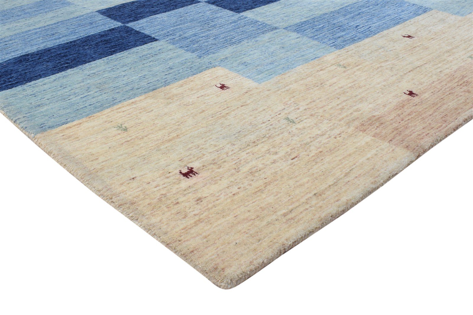 Blue Wool Rug 6' X 8' Persian Hand Woven Gabbeh Southwestern Room Size Carpet 7864180670613