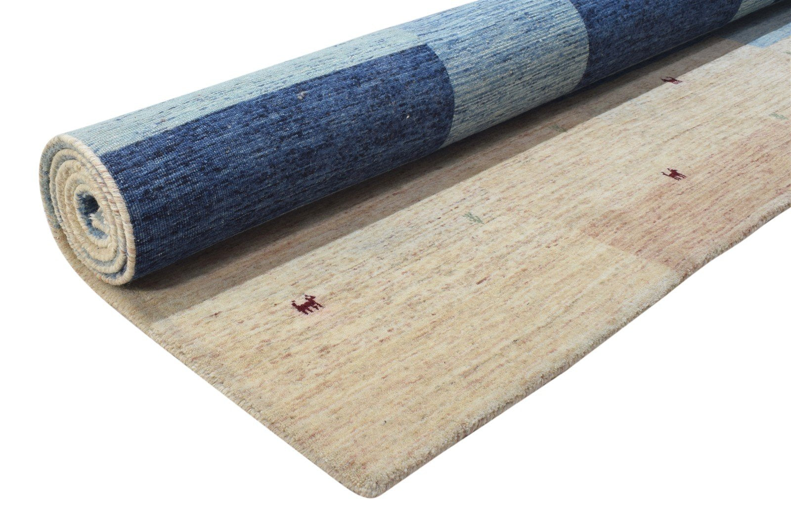Blue Wool Rug 6' X 8' Persian Hand Woven Gabbeh Southwestern Room Size Carpet 7864180670613