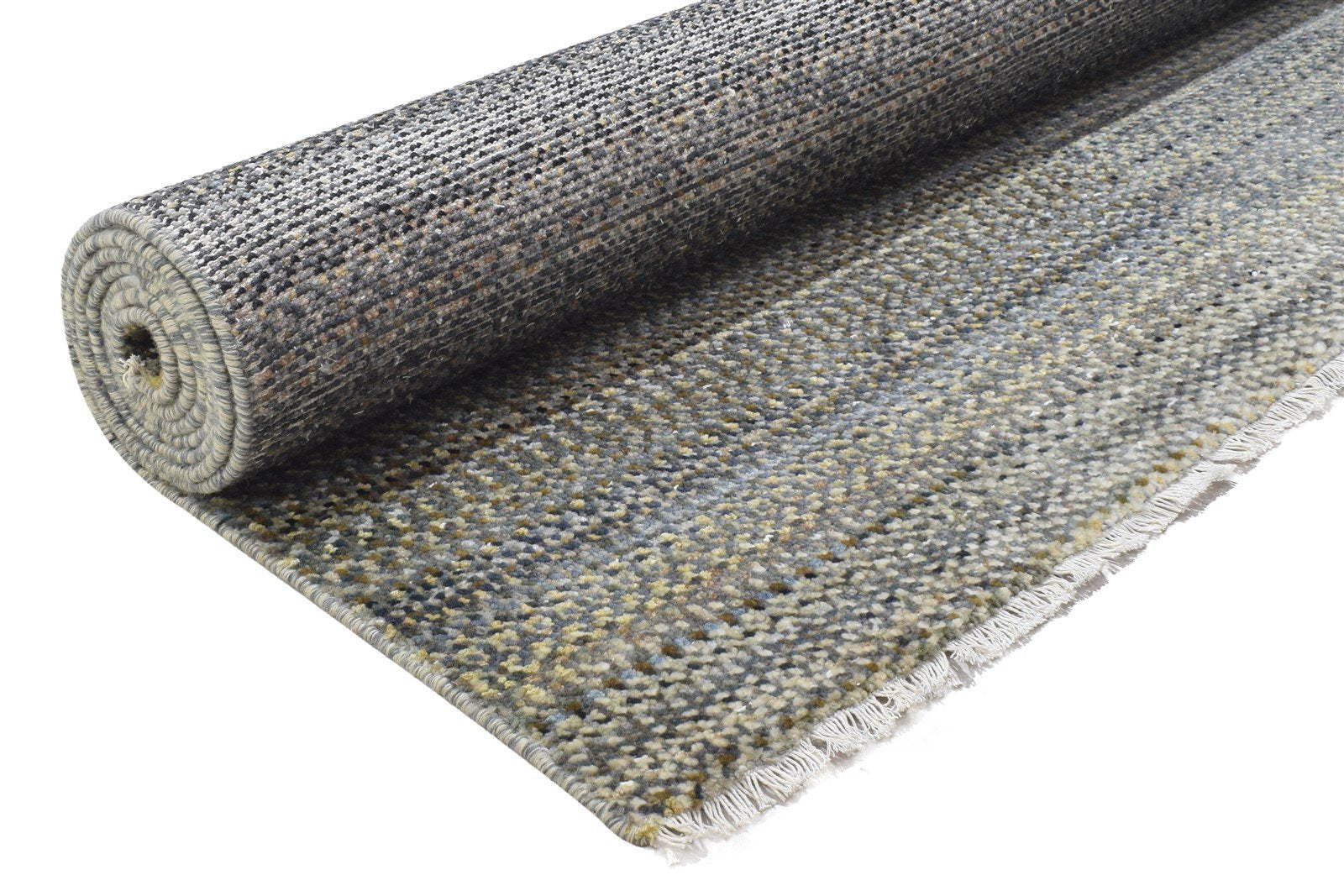 Blue Wool Rug 8' X 10' Modern Hand Knotted Bohemian Abstract Large Carpet 7864314003605