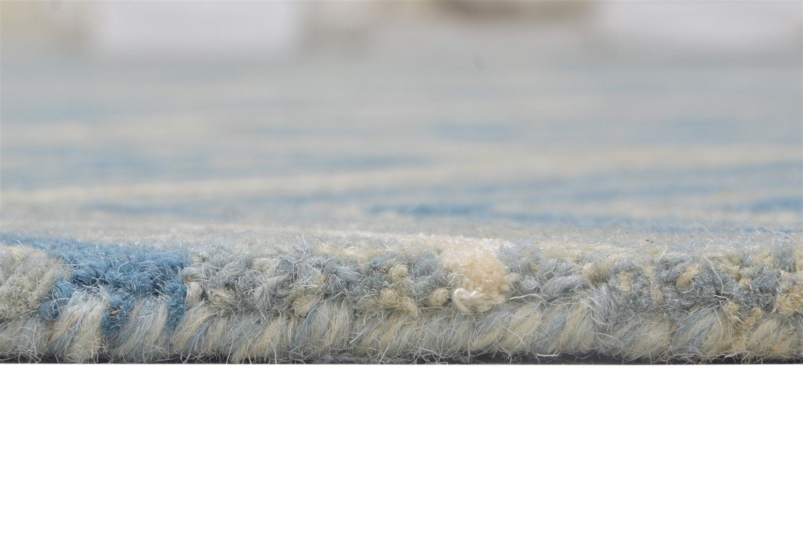Blue Wool Rug 8' X 10' Modern Hand Tufted Moroccan Honeycomb Large Carpet 7864116543637