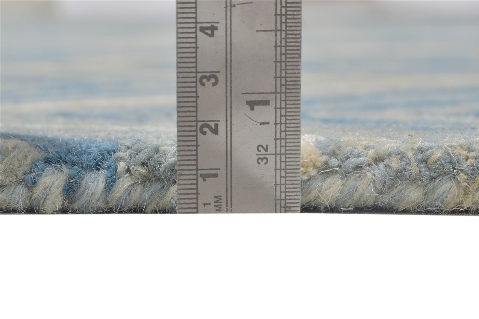 Blue Wool Rug 8' X 10' Modern Hand Tufted Moroccan Honeycomb Large Carpet 7864116543637