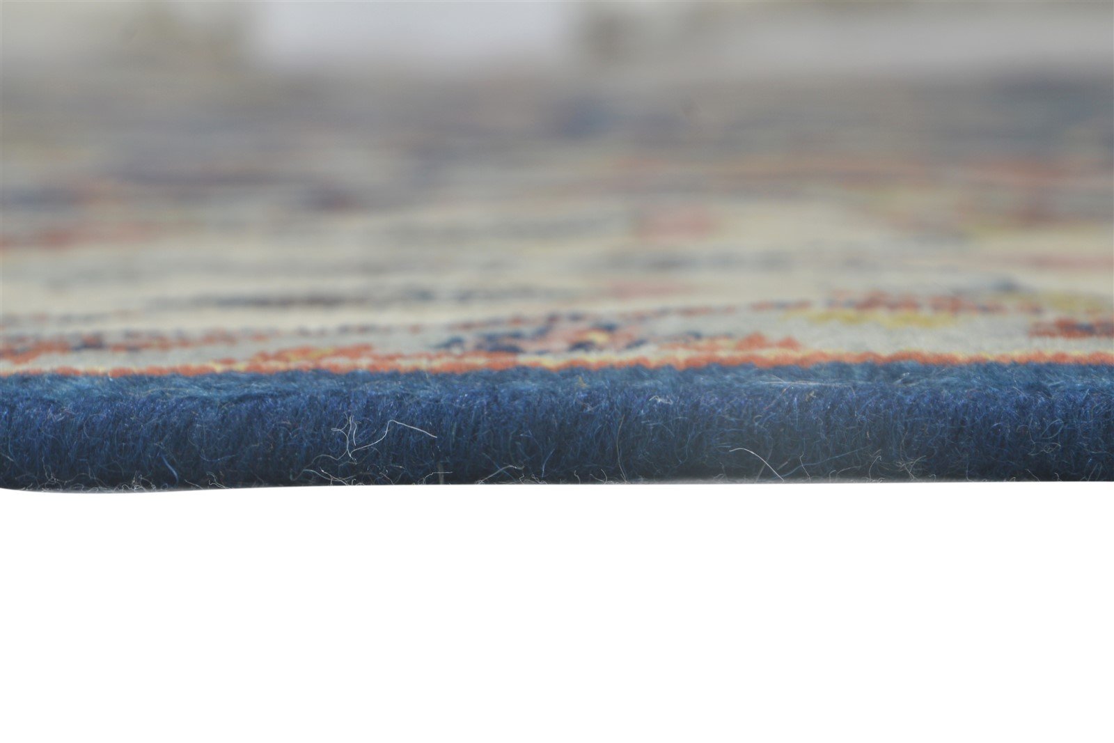 Blue Wool Rug 8' X 10' Persian Hand Knotted Kashan Oriental Large Carpet 7864193450133