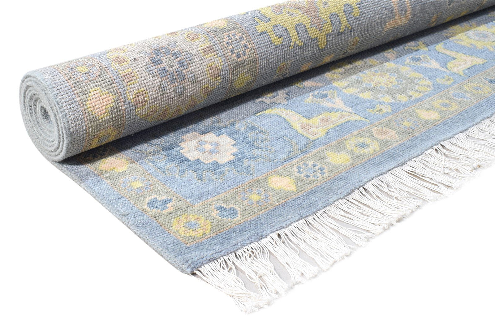 Delora Blue Wool Rug 8' X 10' Persian Hand Knotted Oushak Oriental 7864573296789