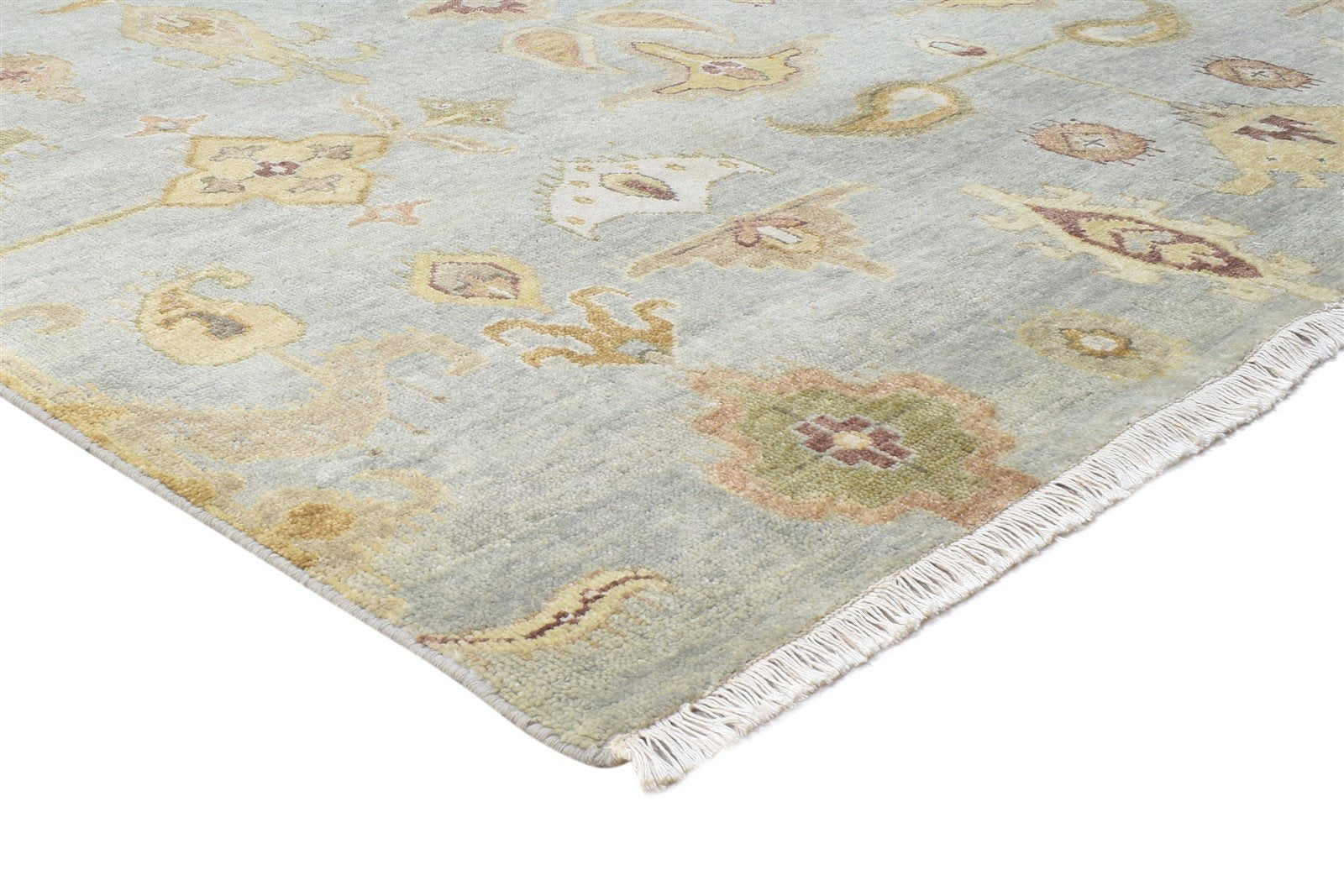 Blue Wool Rug 8' X 9' Persian Hand Knotted Malayar Oriental Large Carpet 7864497176725