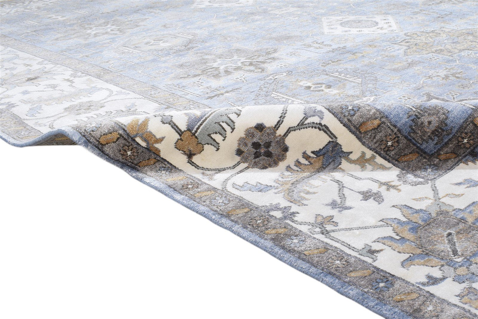 Blue Wool Rug 9' X 12' Persian Hand Knotted Kazak Oriental Large Carpet 7864193122453