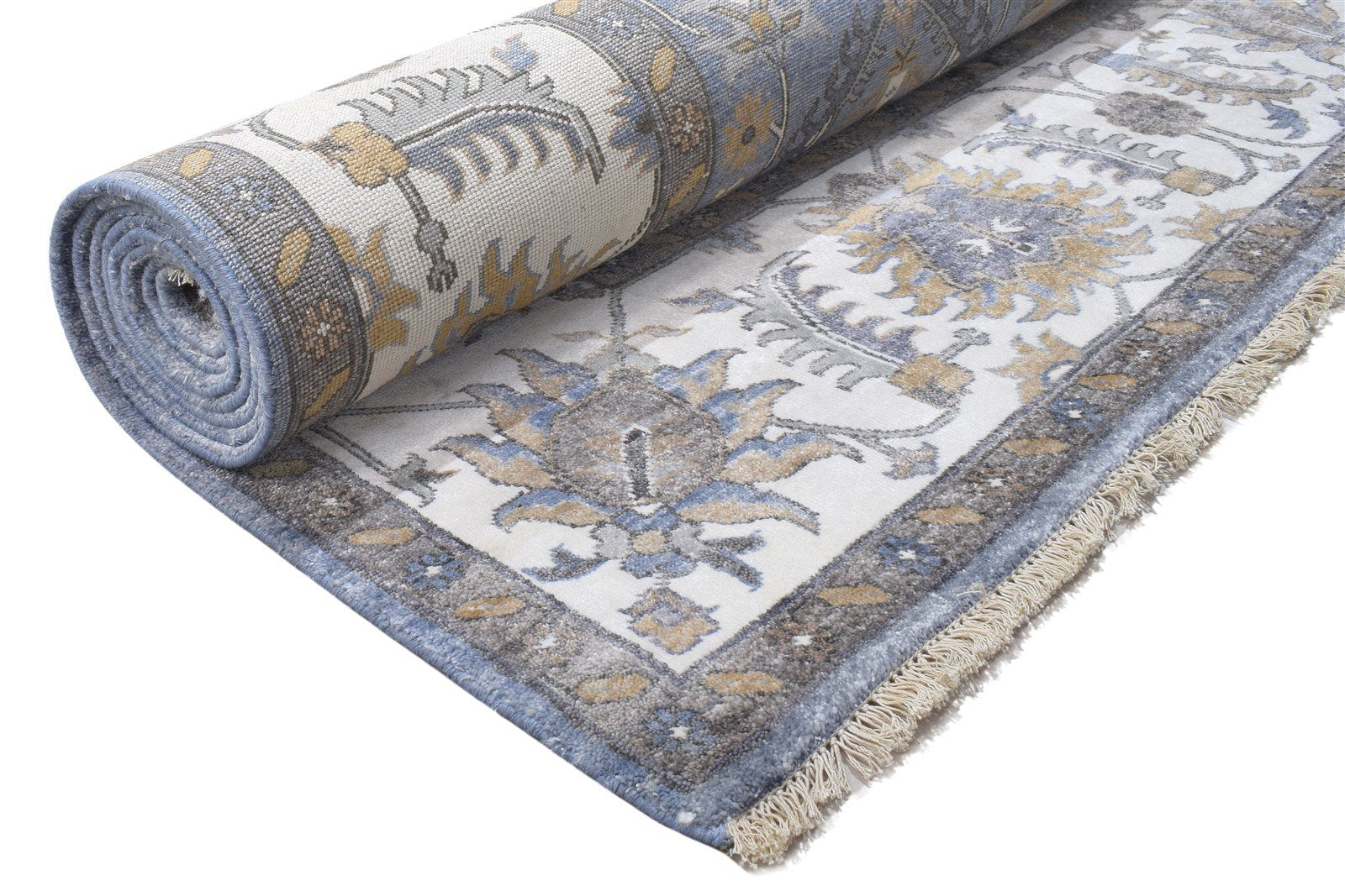 Blue Wool Rug 9' X 12' Persian Hand Knotted Kazak Oriental Large Carpet 7864193122453