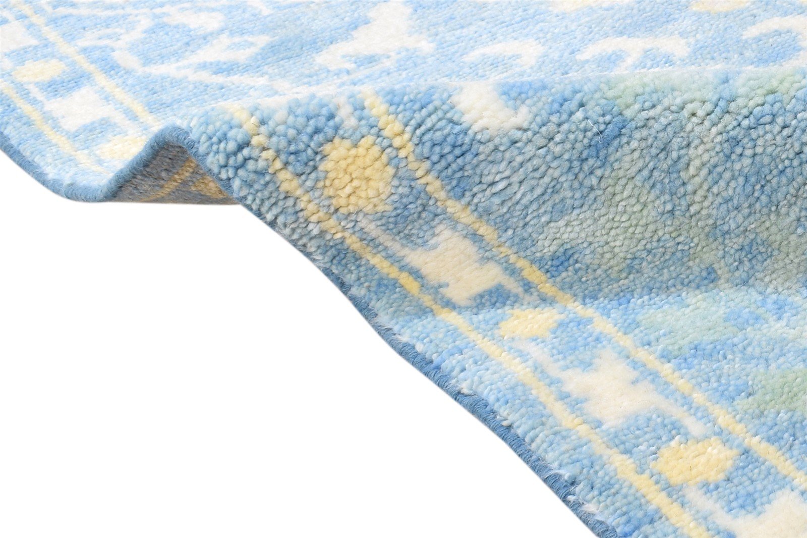 Blue Wool Rug 9' X 12' Persian Hand Knotted Oushak Oriental Extra Large Carpet 7864969658517