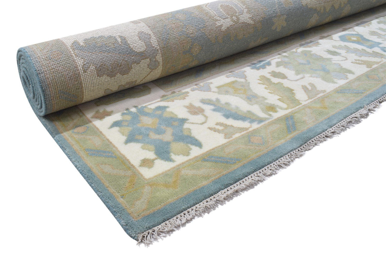 Blue Wool Rug 9' X 12' Persien Hand Knotted Oushak Oriental Large Carpet 7864327536789