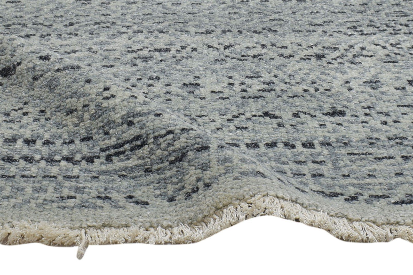 Blue Wool Silk Rug 2' X 3' Modern Hand Knotted Moroccan Trellis Small Carpet 7864086069397