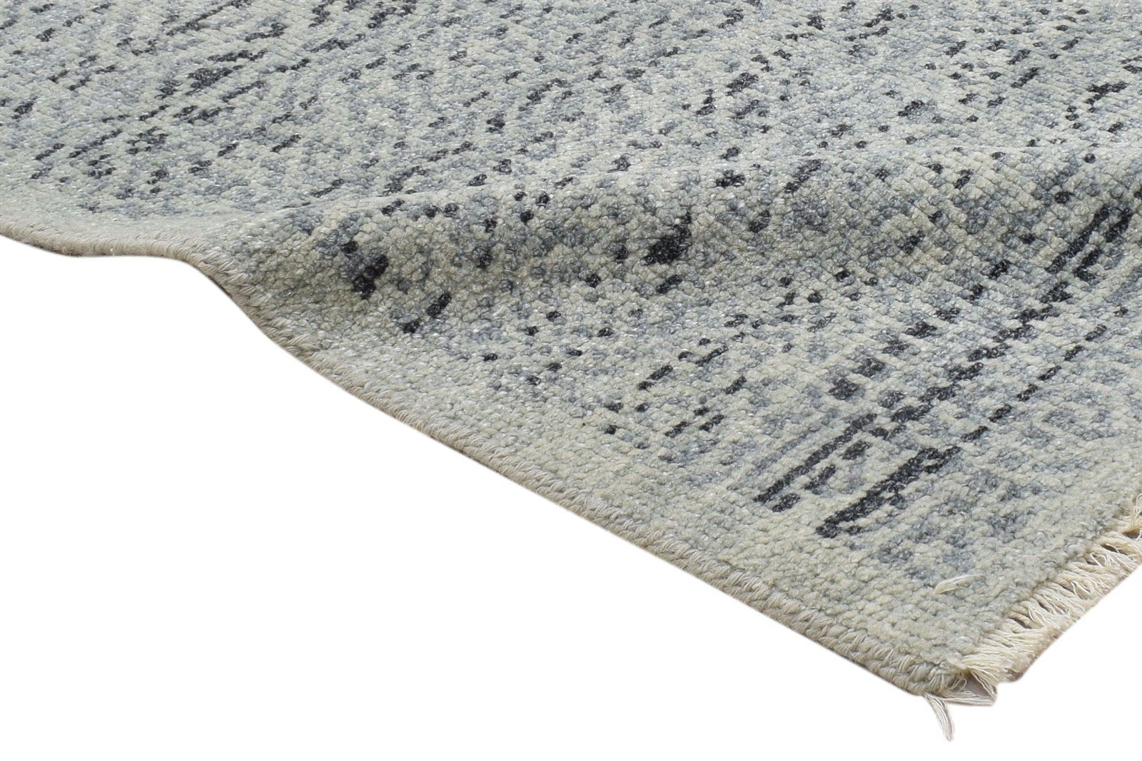 Blue Wool Silk Rug 2' X 3' Modern Hand Knotted Moroccan Trellis Small Carpet 7864086069397