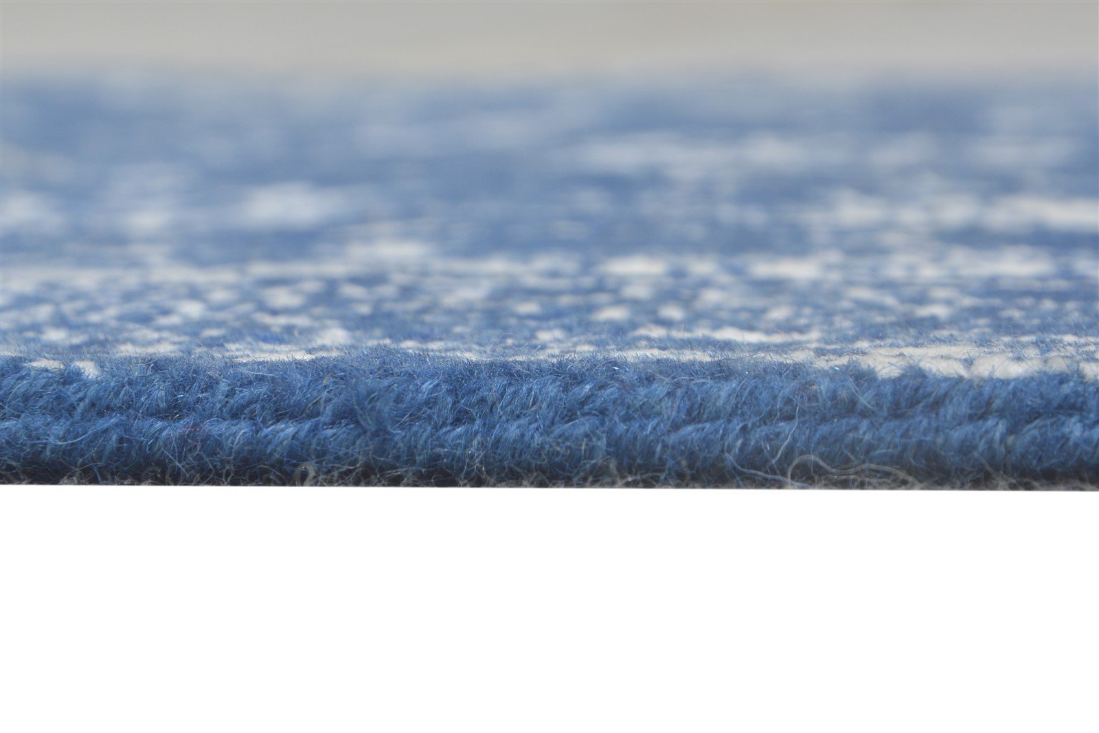 Blue Wool / Silk Rug 2' X 6' Modern Hand Knotted Oushak Abstract Small Runner 7865148637333