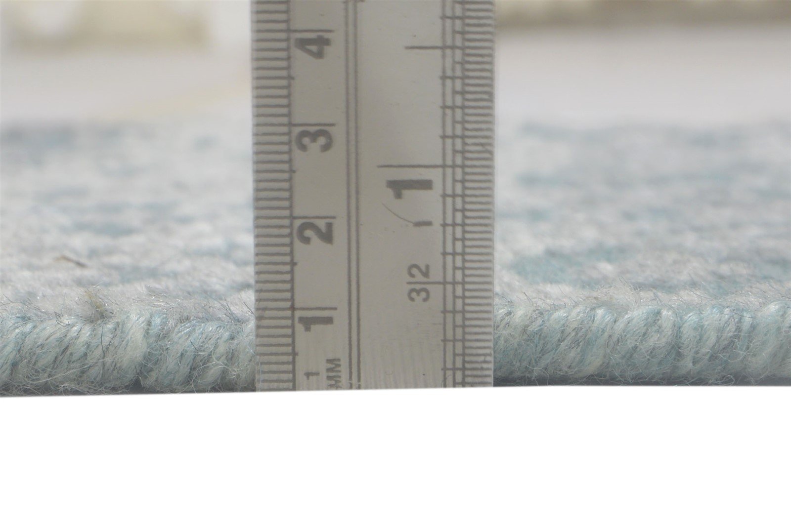 Blue Wool Silk Rug 2X3 Modern Hand Knotted Scandinavian Trellis Small Carpet 7864087150741