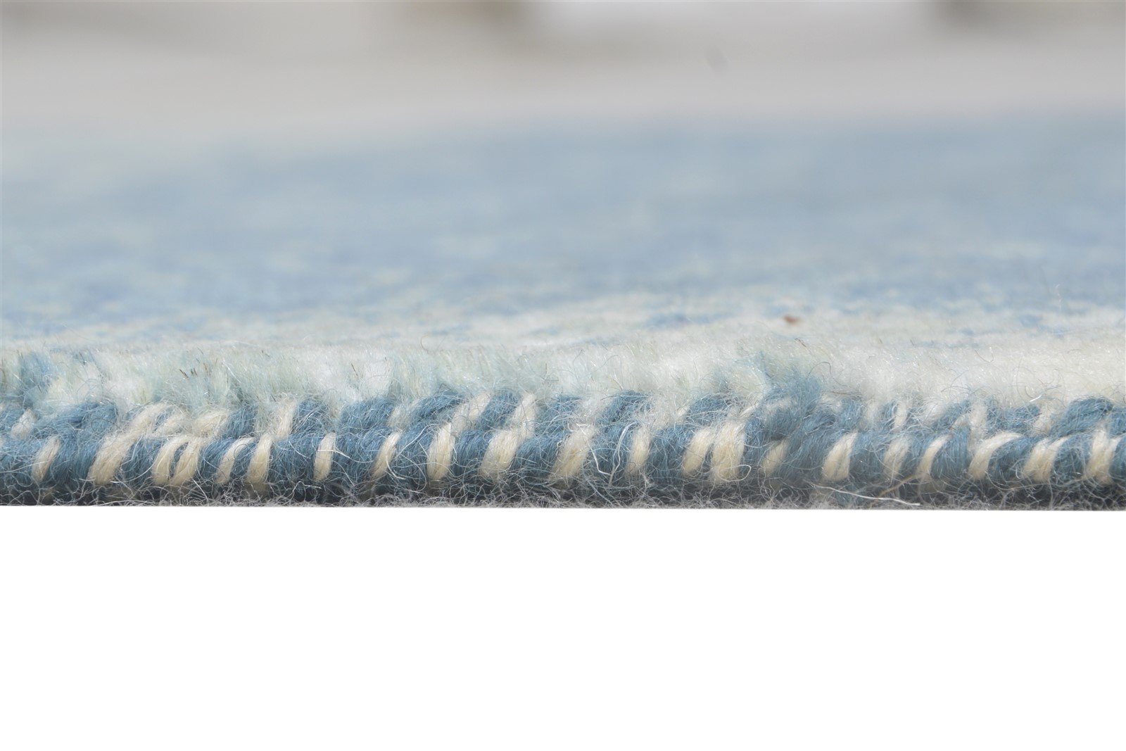Blue Wool / Silk Rug 3' X 6' Modern Hand Knotted Indian Abstract Small Carpet 7864593612949