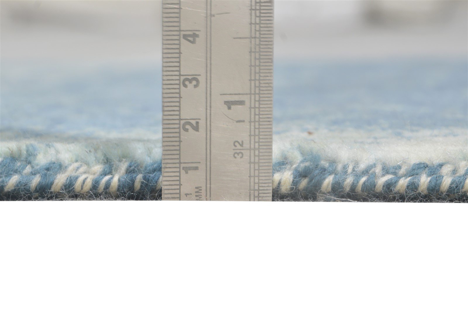 Blue Wool / Silk Rug 3' X 6' Modern Hand Knotted Indian Abstract Small Carpet 7864593612949
