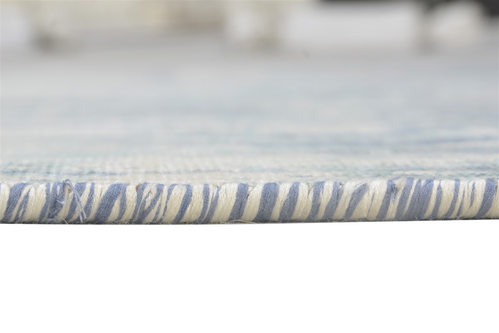 Blue Wool / Silk Rug 5' X 6' Modern Handloom Indian Abstract Room Size Carpet 7864155799701