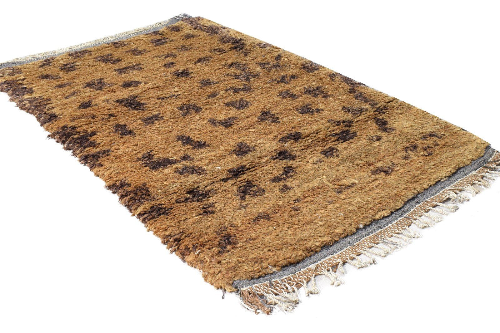 Brown Hemp Rug 2' X 3' Modern Hand Knotted American Abstract Small Carpet 7865141395605