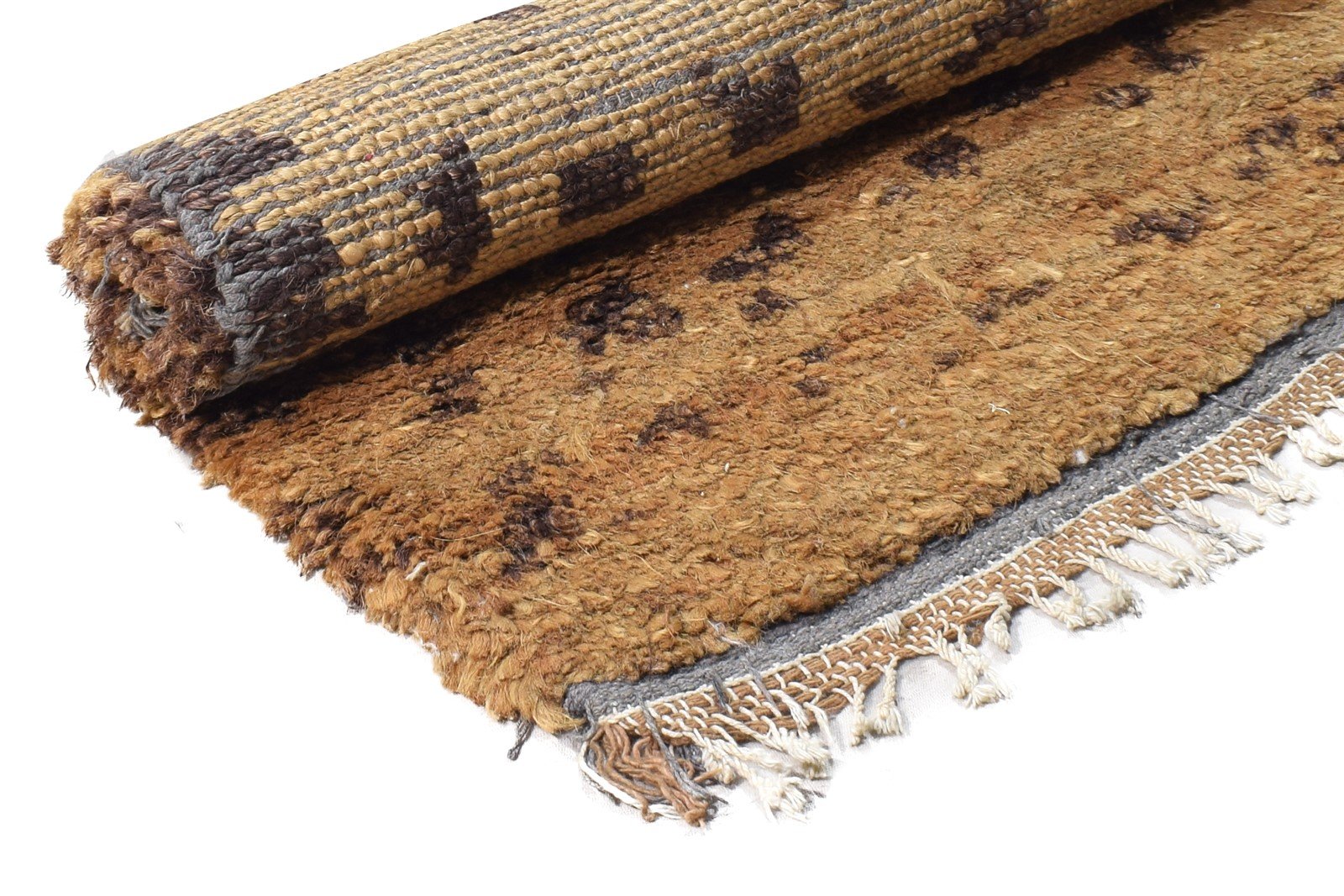 Brown Hemp Rug 2' X 3' Modern Hand Knotted American Abstract Small Carpet 7865141395605